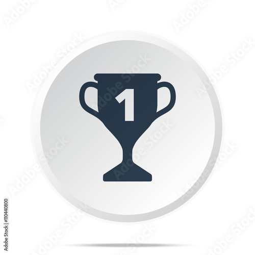 Black Trophy icon on white web button