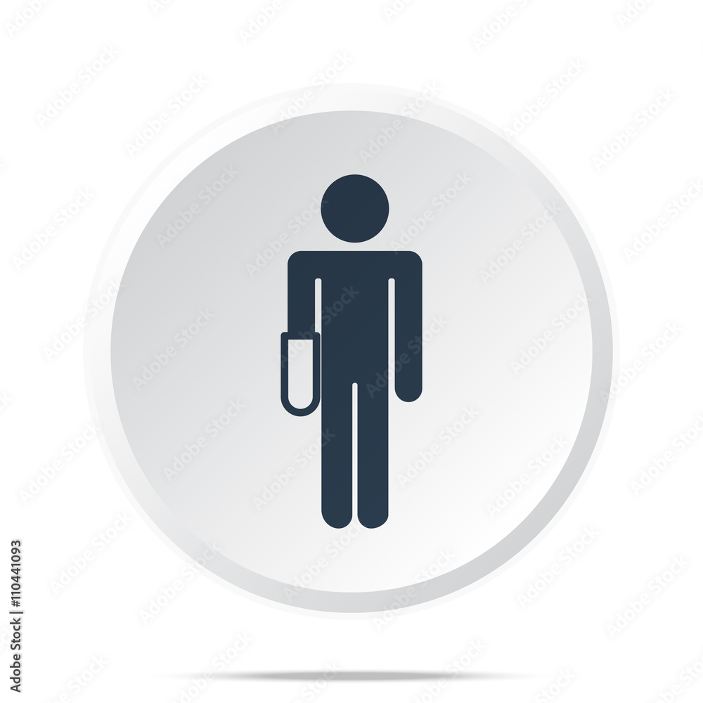 Black Hand icon on white web button Black Hand icon on white web button