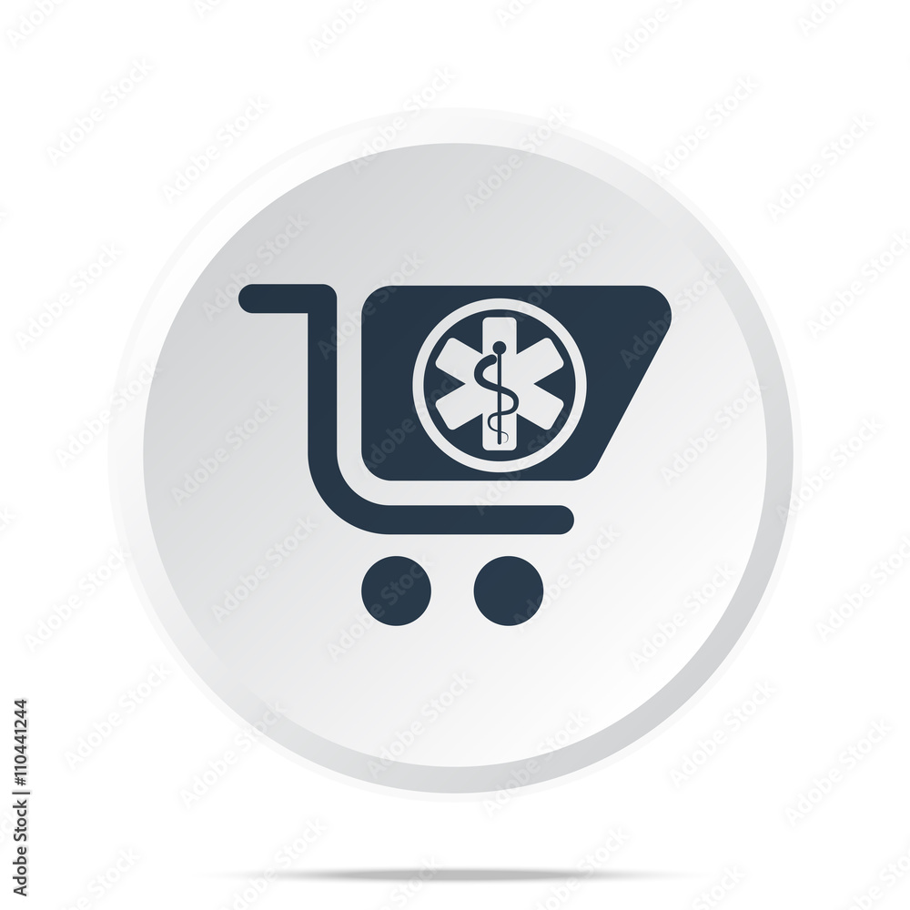 Black Pharmacy Store icon on white web button Black Pharmacy Store icon on white web button
