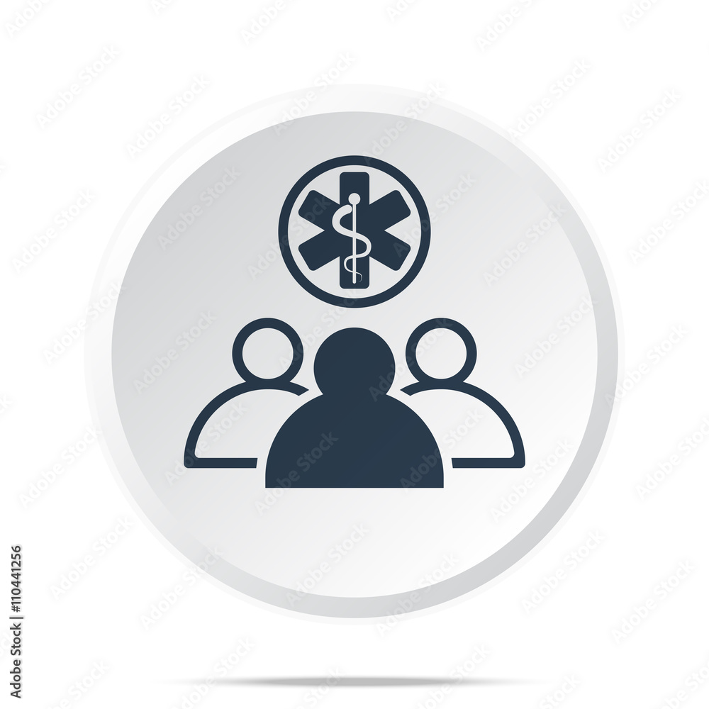 Black Medical Team icon on white web button Black Medical Team icon on white web button