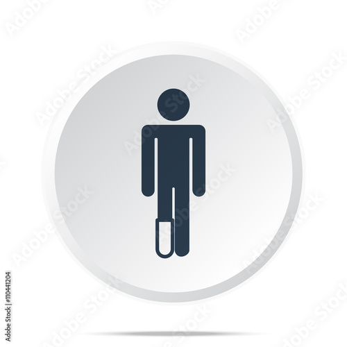 Black Foot icon on white web button
