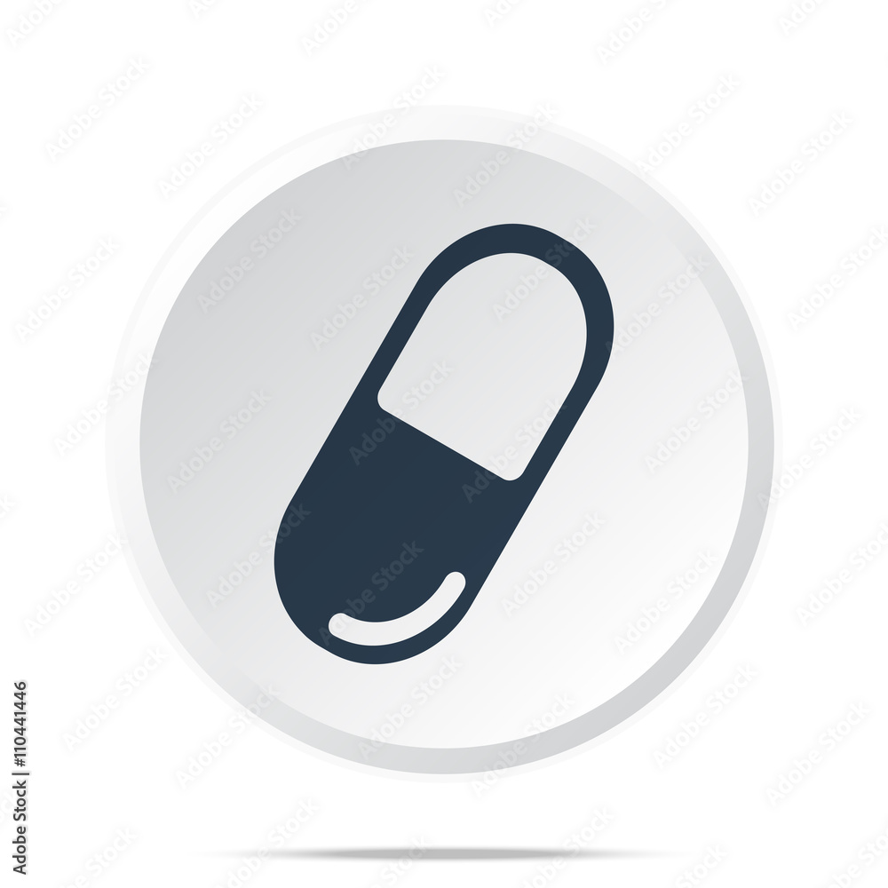 Black Pill icon on white web button Black Pill icon on white web button