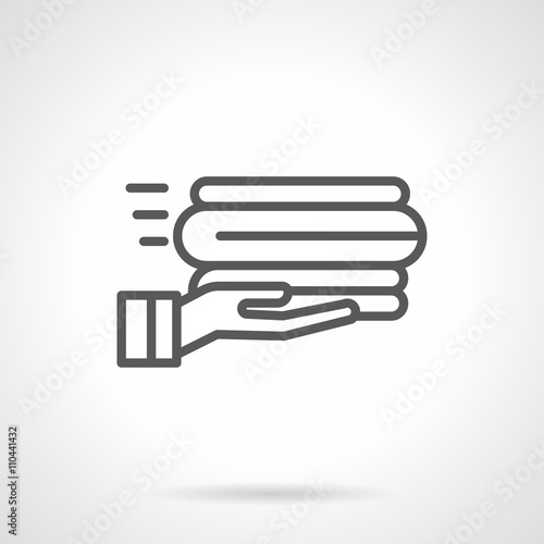 Service linens black line vector icon