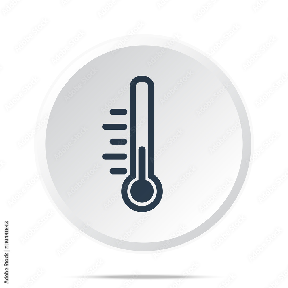 Black Temperature icon on white web button Black Temperature icon on white web button