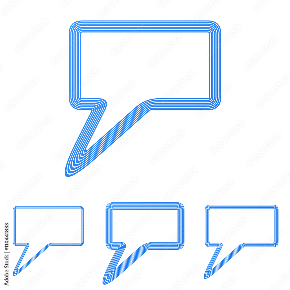 Blue line chat logo design set Blue line chat logo design set
