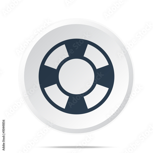 Black Life Buoy icon on white web button