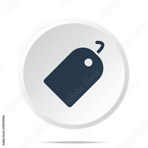 Black Tag icon on white web button