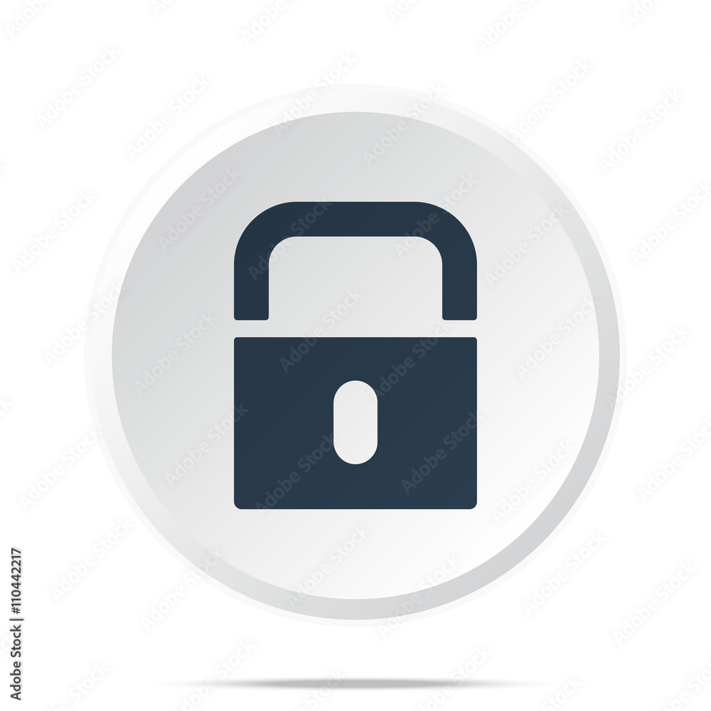 Black Lock icon on white web button Black Lock icon on white web button