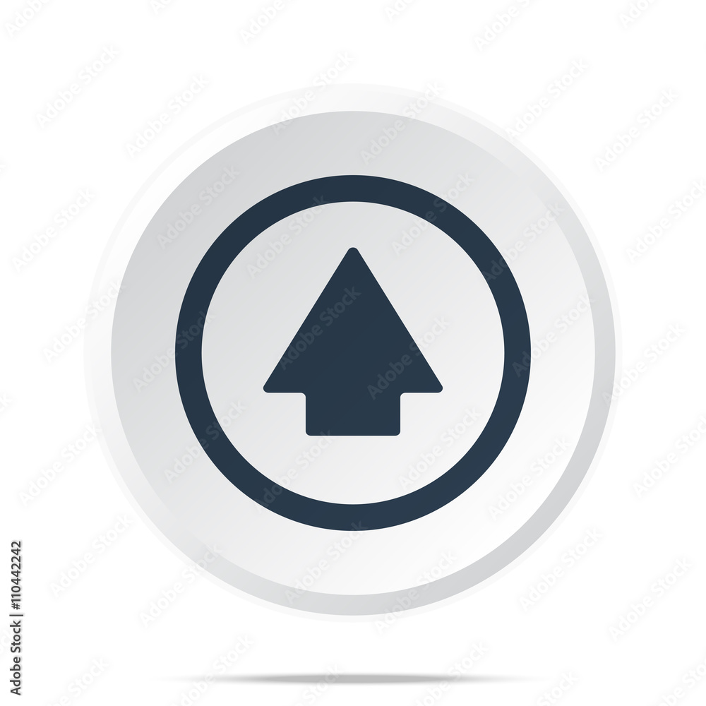Black Arrow Up icon on white web button Black Arrow Up icon on white web button