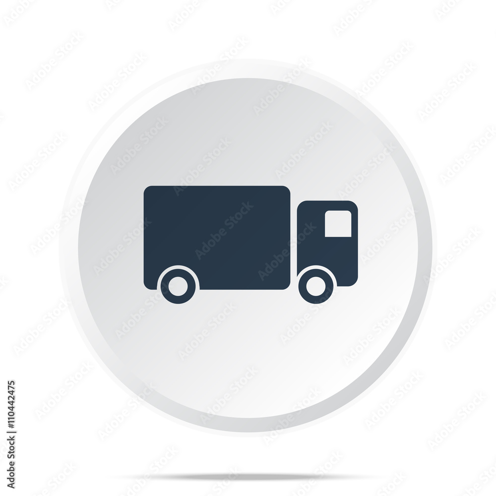 Black Delivery Truck icon on white web button Black Delivery Truck icon on white web button