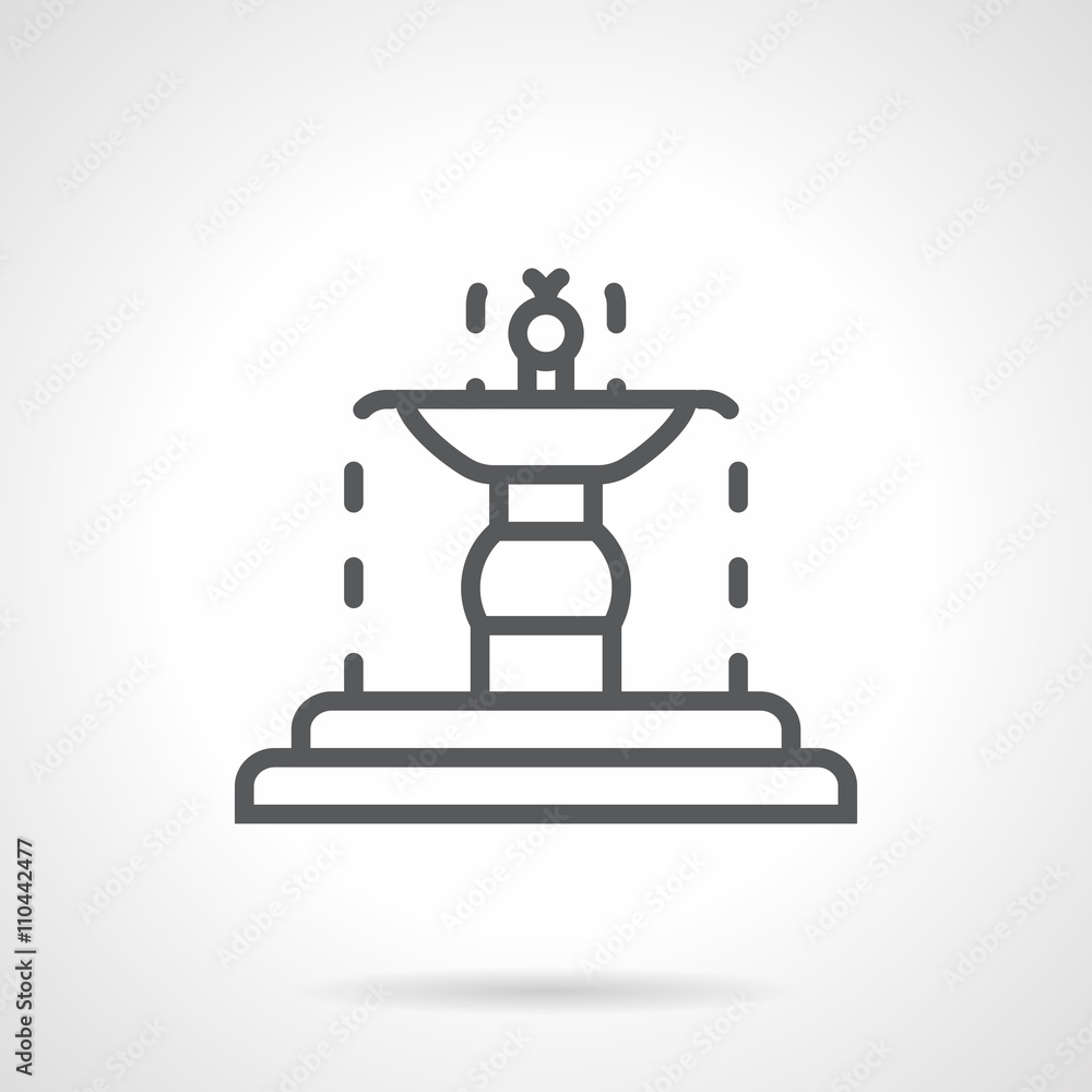 Garden fountain black line vector icon Garden fountain black line vector icon