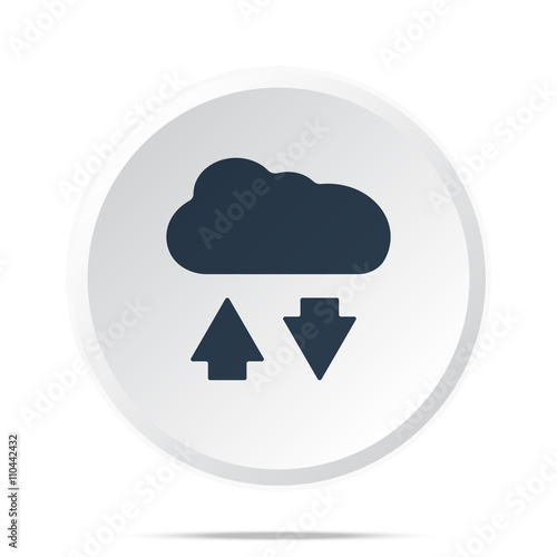 Black Cloud Computing icon on white web button