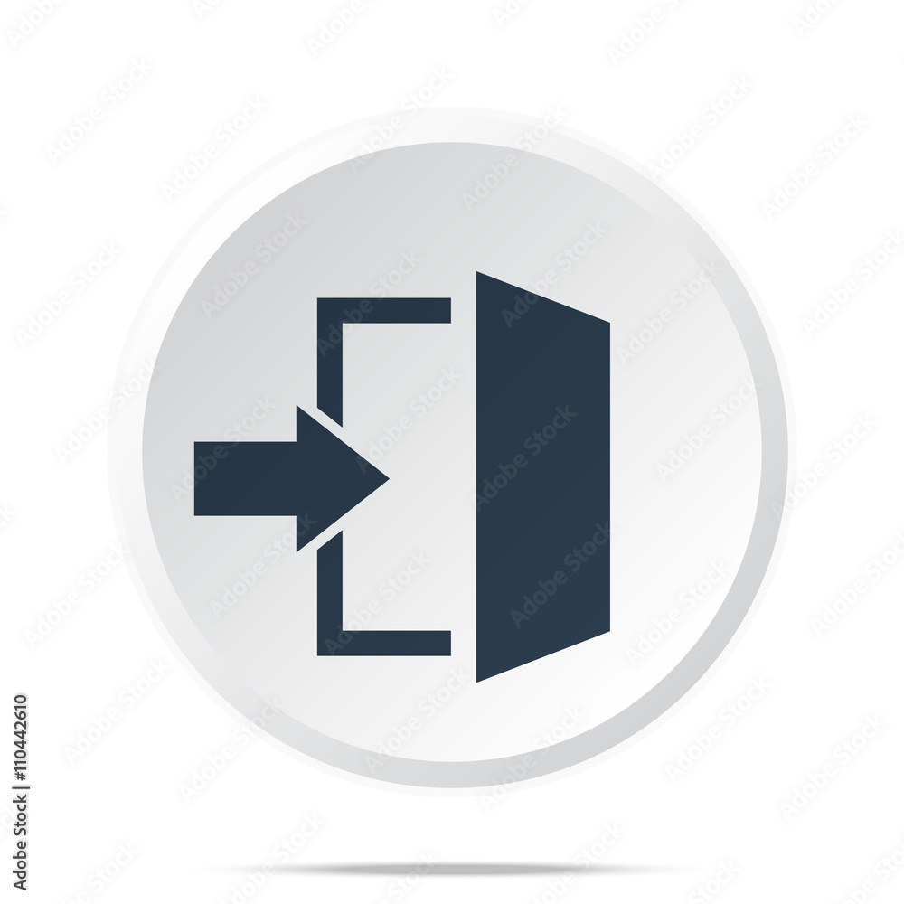 Black Enter icon on white web button Black Enter icon on white web button
