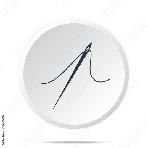 Black Needle icon on white web button