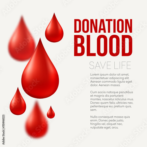 Blood donation  Medical background. Vector illustration