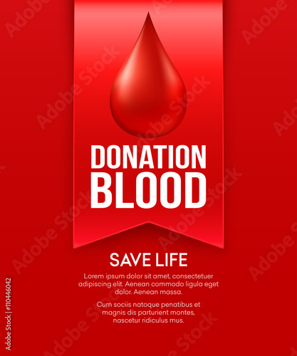 Donate blood poster design. Vector illustration