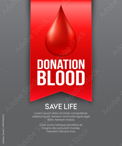 Donate blood poster design. Vector illustration