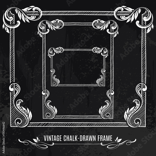 Chalk-drawn Ornamental Vintage Frames