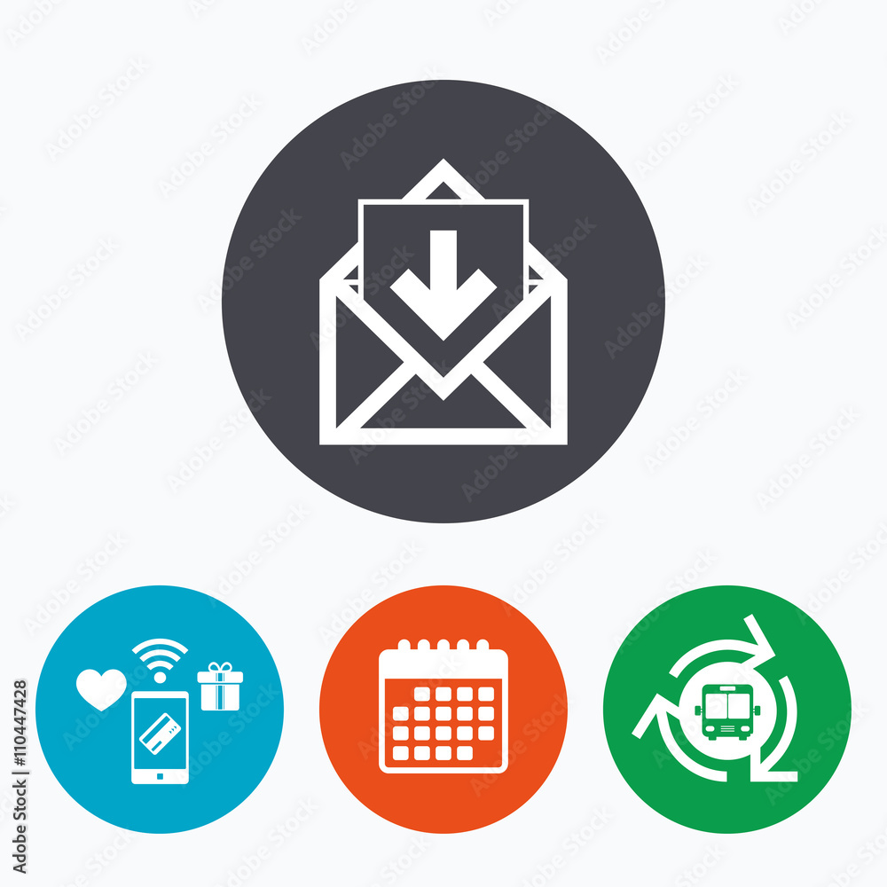 Mail icon. Envelope symbol. Inbox message sign. Mail icon. Envelope symbol. Inbox message sign.
