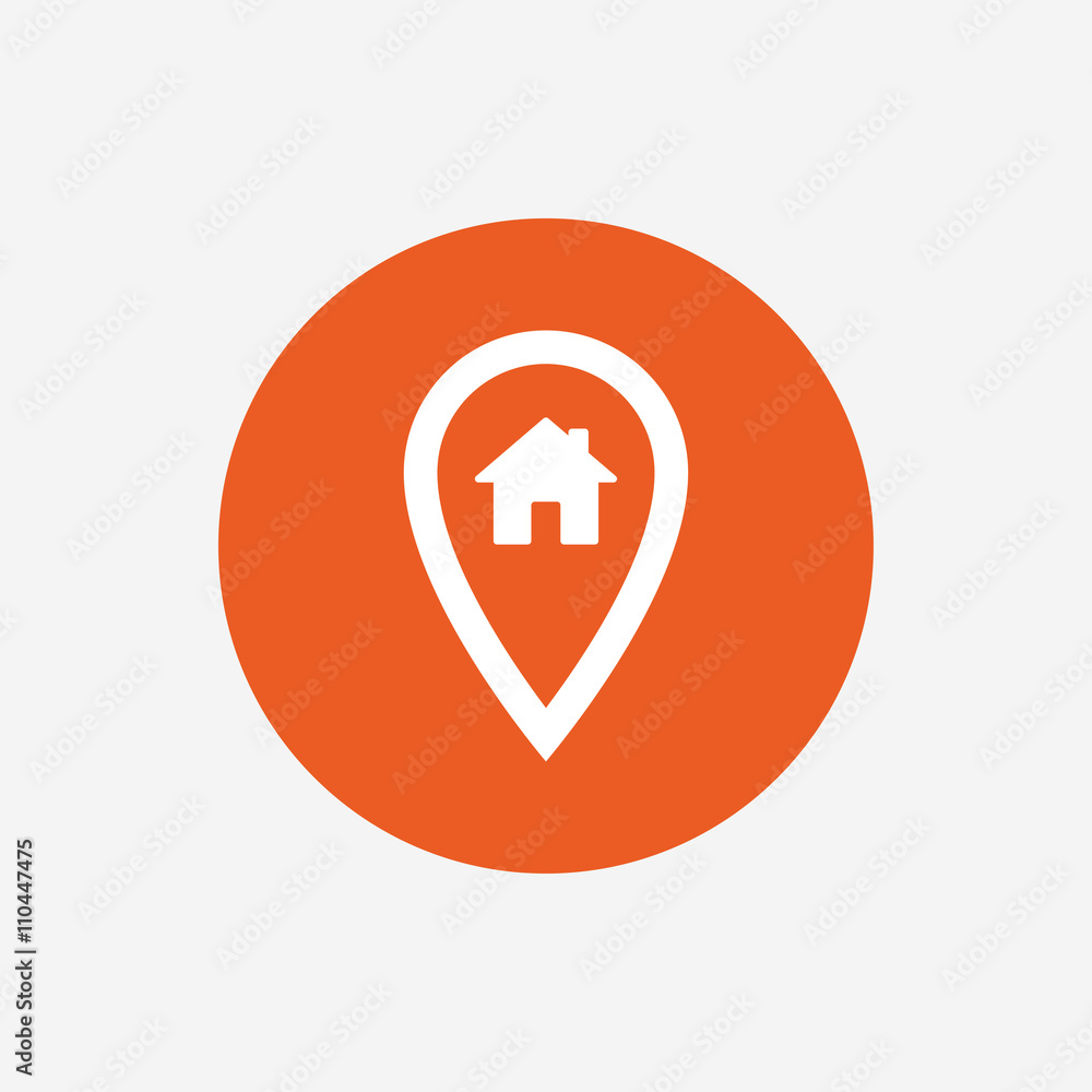 Map pointer house sign icon. Marker symbol. Map pointer house sign icon. Marker symbol.