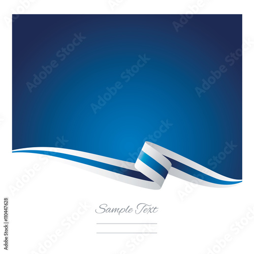 Abstract white blue ribbon vector