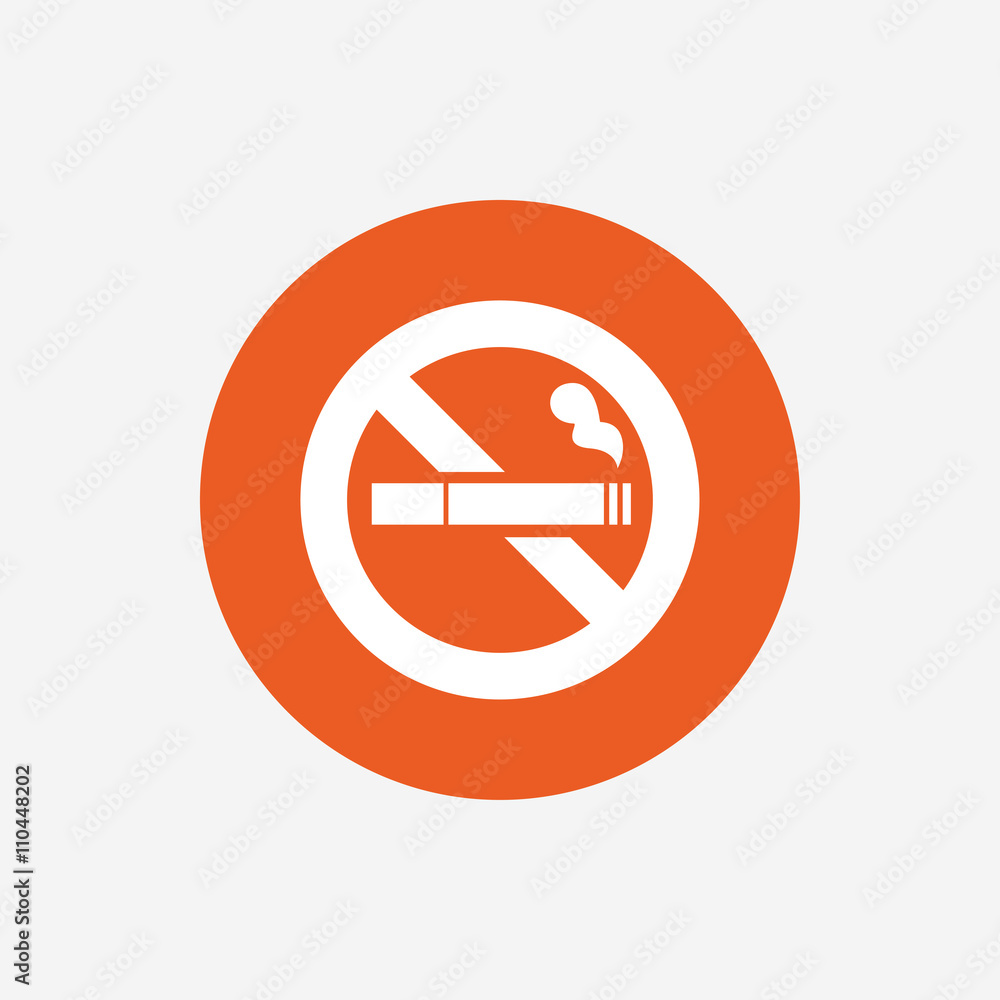 No Smoking sign icon. Cigarette symbol.