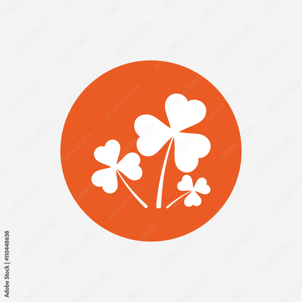 Clovers with three leaves sign. St. Patrick Clovers with three leaves sign. St. Patrick