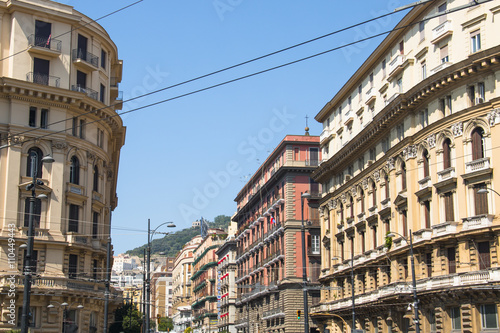Historical street with the typical colourful facades in Naples in Italy   © waldorf27