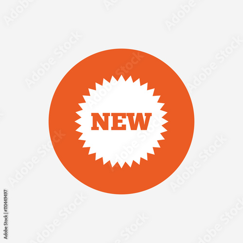 New sign icon. New arrival star symbol.