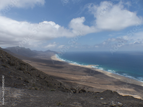 Sandy endless beach on the Canary Islands.