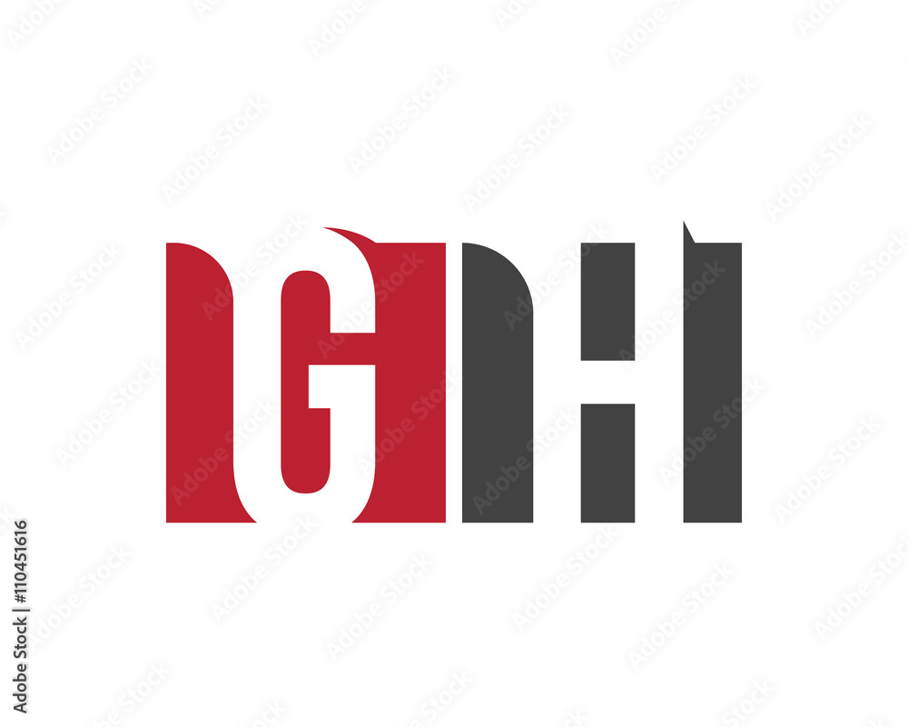 GH red square letter logo for hotel, health, house, home, hall GH red square letter logo for hotel, health, house, home, hall
