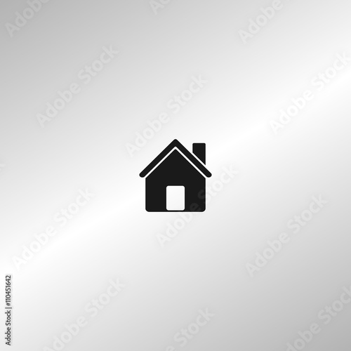 Flat paper cut style icon of house
