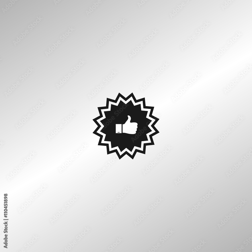 Fototapeta premium Badge with thumbs up Icon
