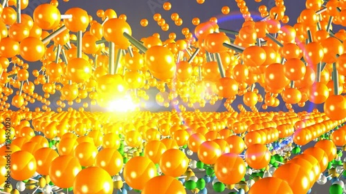 Landscape quantic molecules atoms matter quantum particles animation virtual world photo