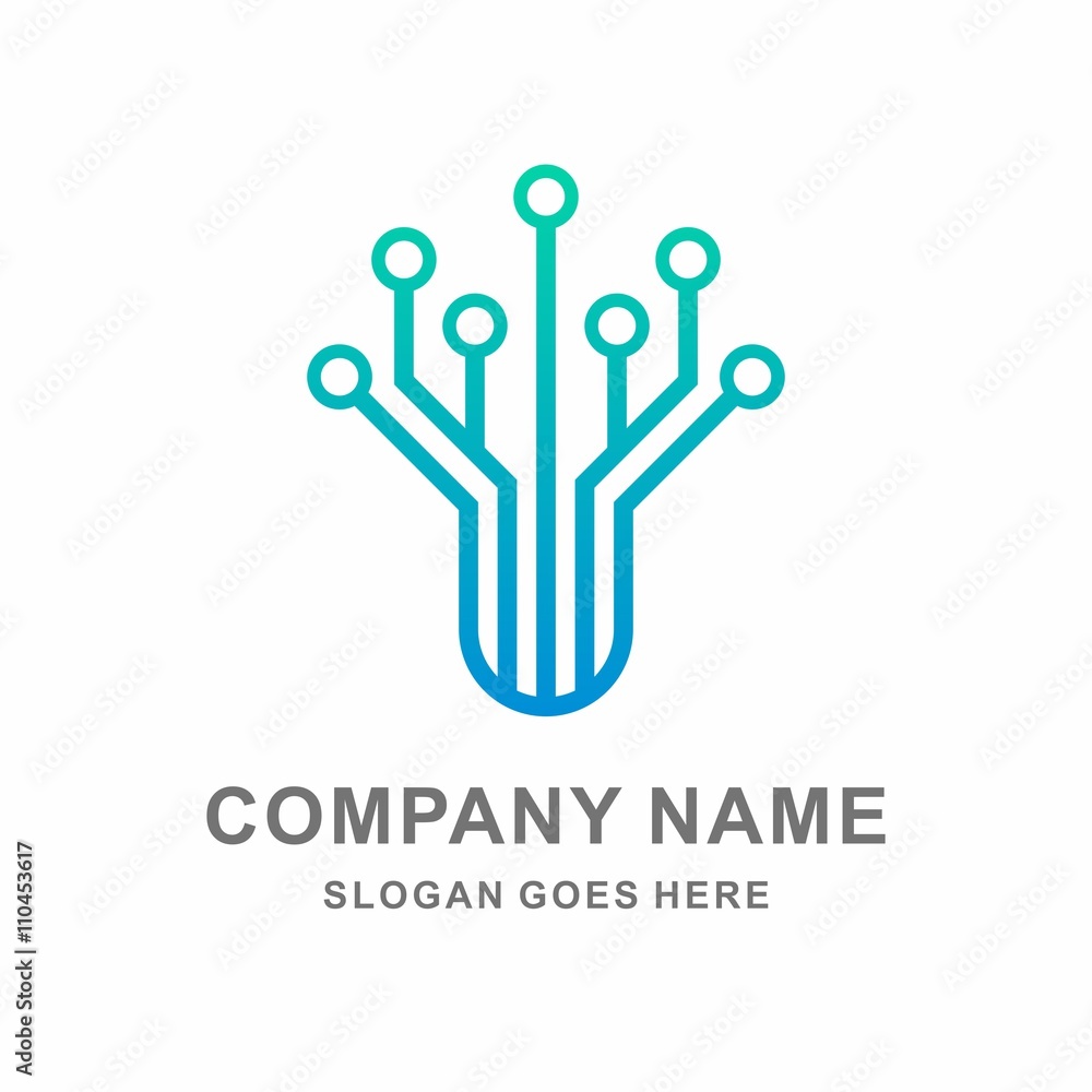 Obraz premium Grow Data Technology Vector Logo Template