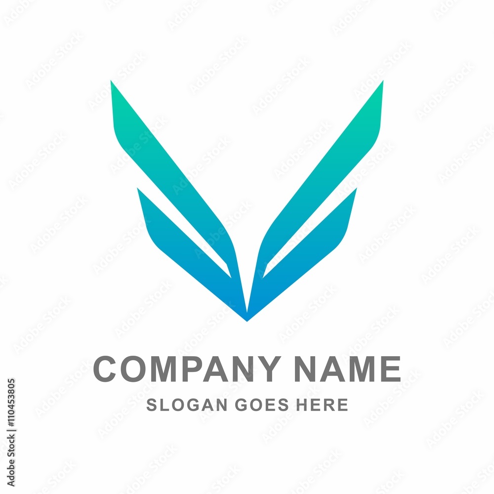 Simple Wings Vector Logo Template Simple Wings Vector Logo Template