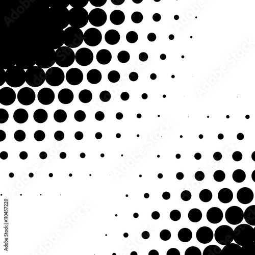 Circle halftone element, monochrome abstract graphic for DTP, pr