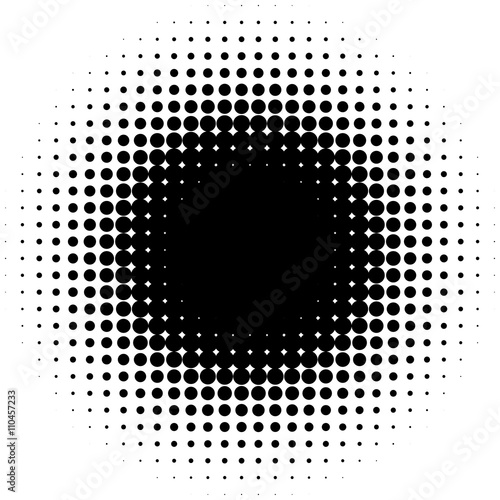Circle halftone element, monochrome abstract graphic for DTP, pr