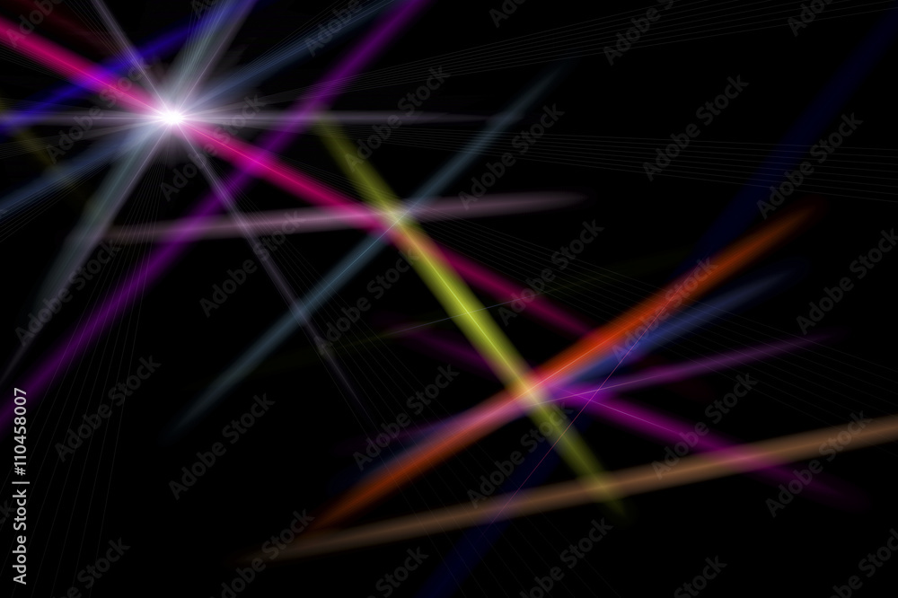 Abstract lens flare light over dark background