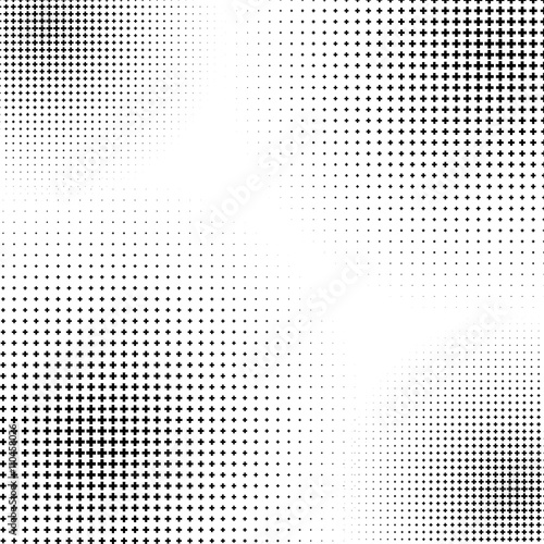 Halftone like element of crosses. Monochromatic abstract image.