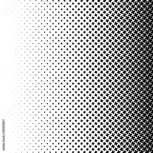 Halftone like element of crosses. Monochromatic abstract image.