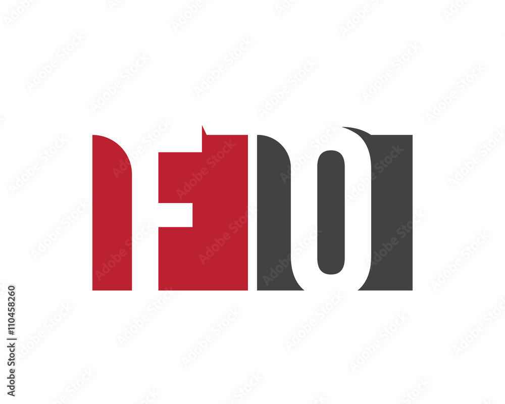 Fototapeta premium FO red square letter logo for organization, office, organized, outlet, orthopdic, online