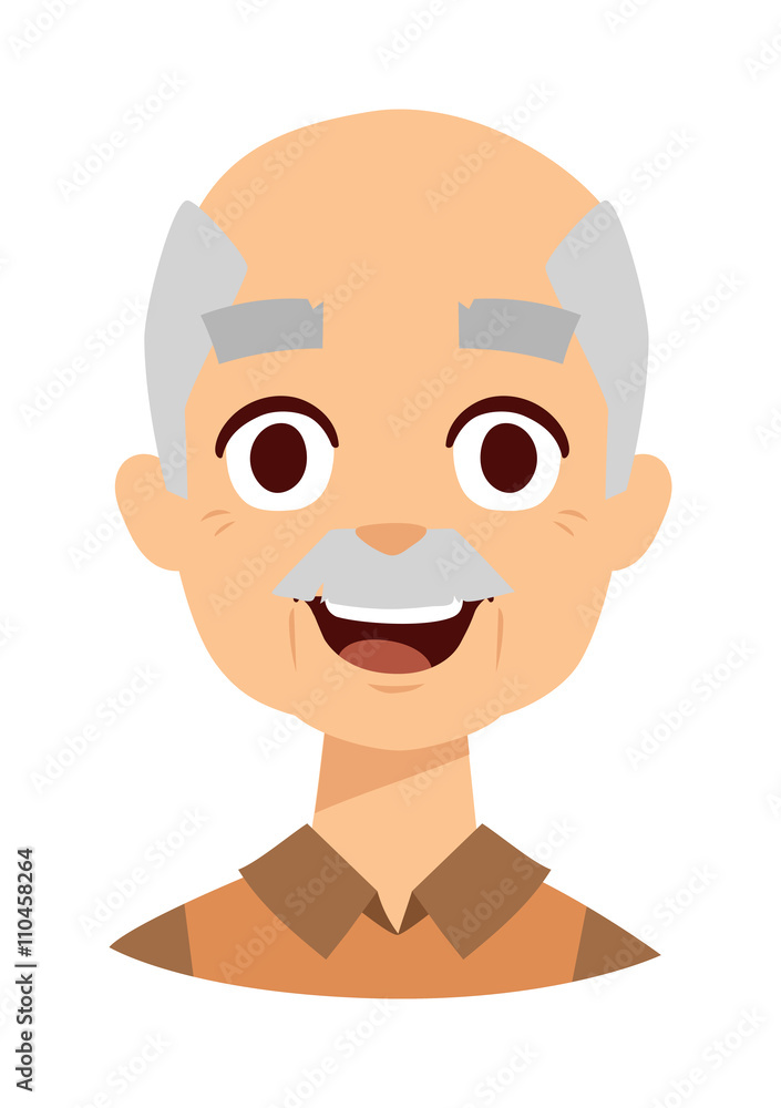 Happy grandpa vector illustration.