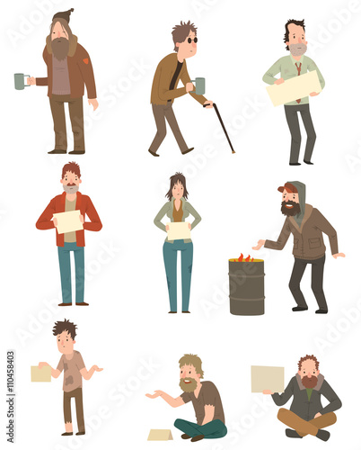 Homeless vector illustration.