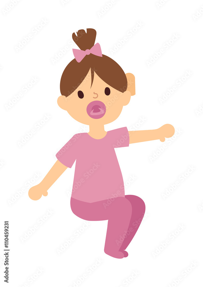 Girl with pacifier vector illustration. Girl with pacifier vector illustration.