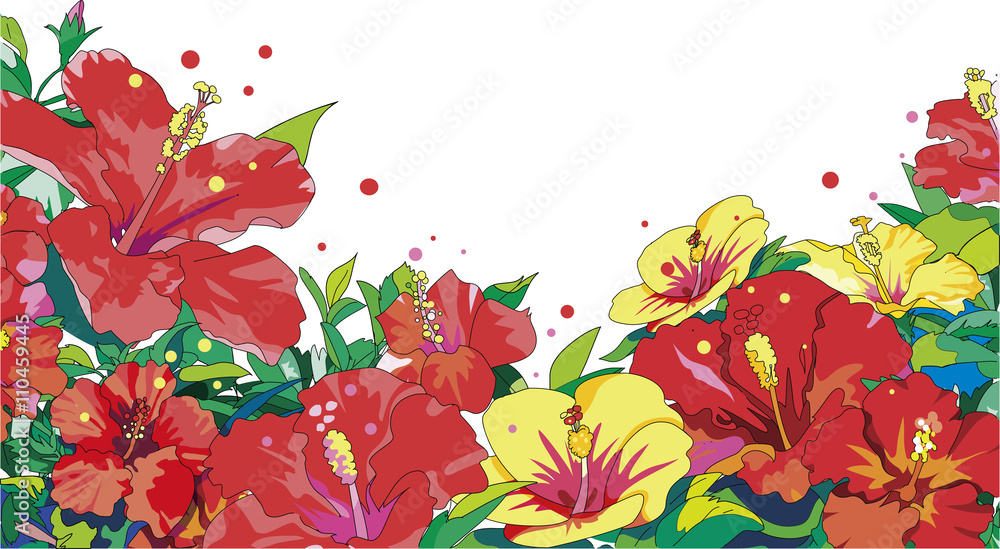 ハイビスカスの背景 Stock Vector Adobe Stock