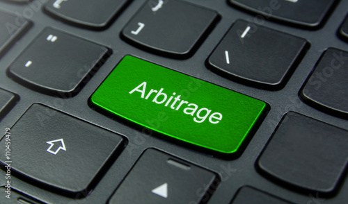 Fotografie Business Concept: Close-up the Arbitrage button on the keyboard and have Lime, G