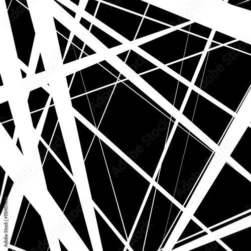 Abstract, irregular lines pattern, background. Monochrome geomet