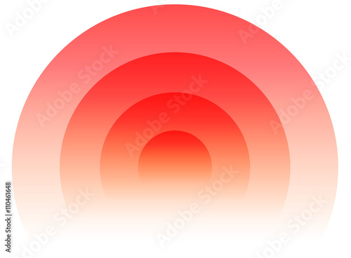 Radial, radiating circular element. Graphics for transmission, e