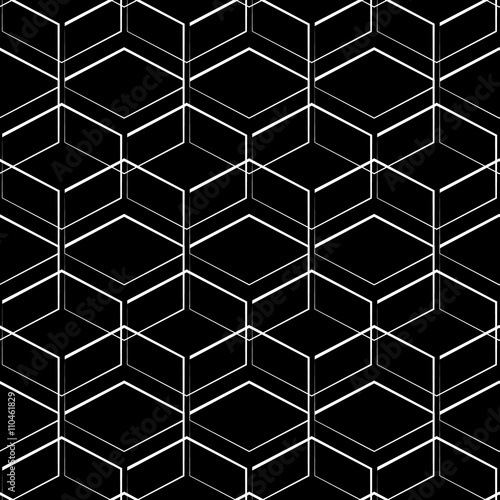 Grid, mesh geometric seamlessly repeatable pattern, monochrome b